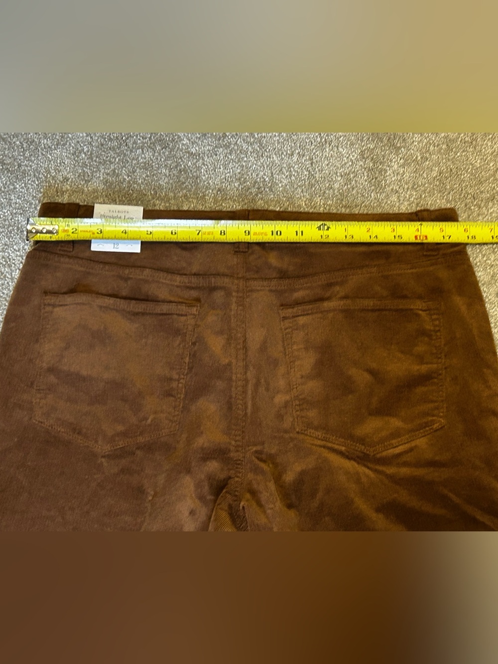 NWT Talbots Brown Corduroy Straight Leg Pants Size 12 - Picture 7 of 10